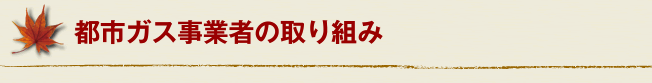 都市ガス事業者の取り組み 都市ガス事業者の取り組み