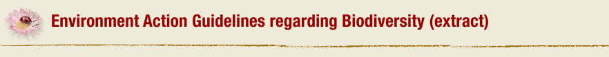 Environment Action Guidelines regarding Biodiversity